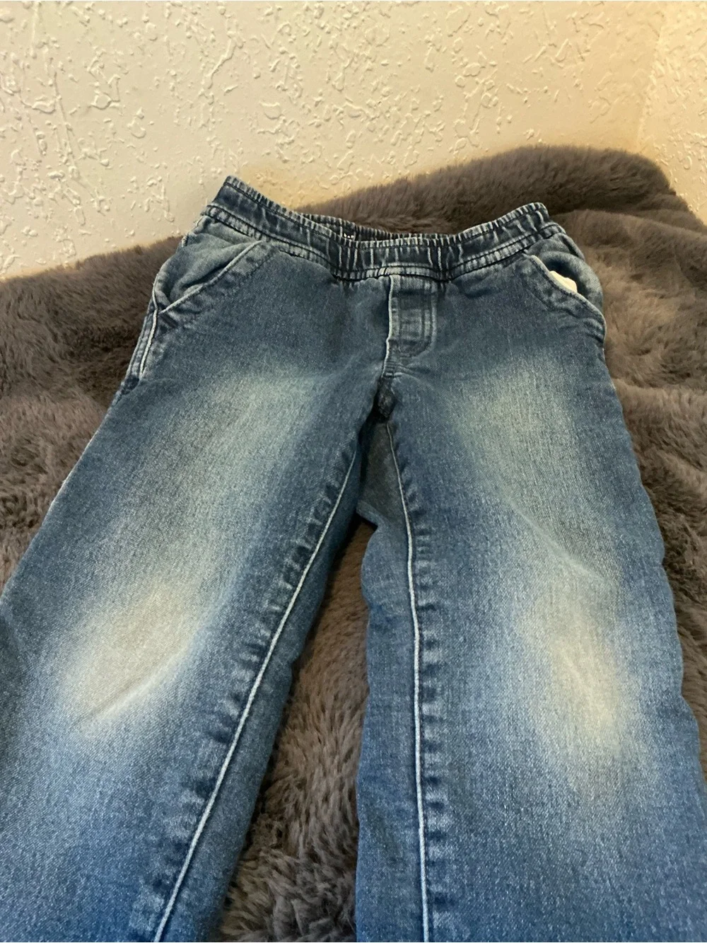 GAP Kids Washed Blue Elastic Hem Jeans